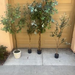 Set of 4 Artificial Indoor/Outdoor Decorative Trees – $95 (or $30 each) 🌿