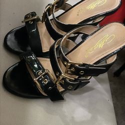 black strap heels 