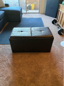 Brown Leather Ottoman