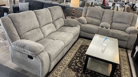 2-Pc Reclining Sofa And Loveseat 