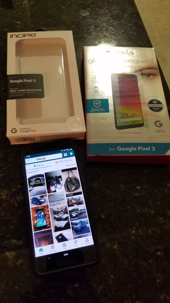Google Pixel 3 128GB w/case and screen protector