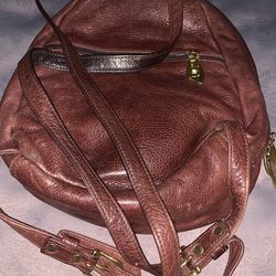 Vintage, Libaire, Brown, Leather, Crossbody, back pack, purse