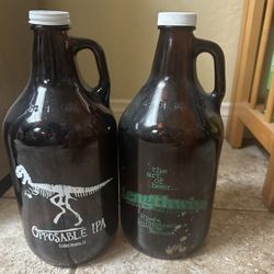 2 Glass Growlers (empty) 
