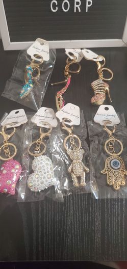 Assorted Rhinestone Fashion Jewelry Keychains