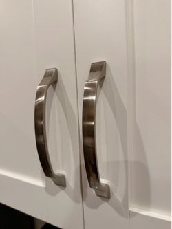 3 Satin Nickel Cabinet Drawer Pull Handles – Modern Kitchen Hardware