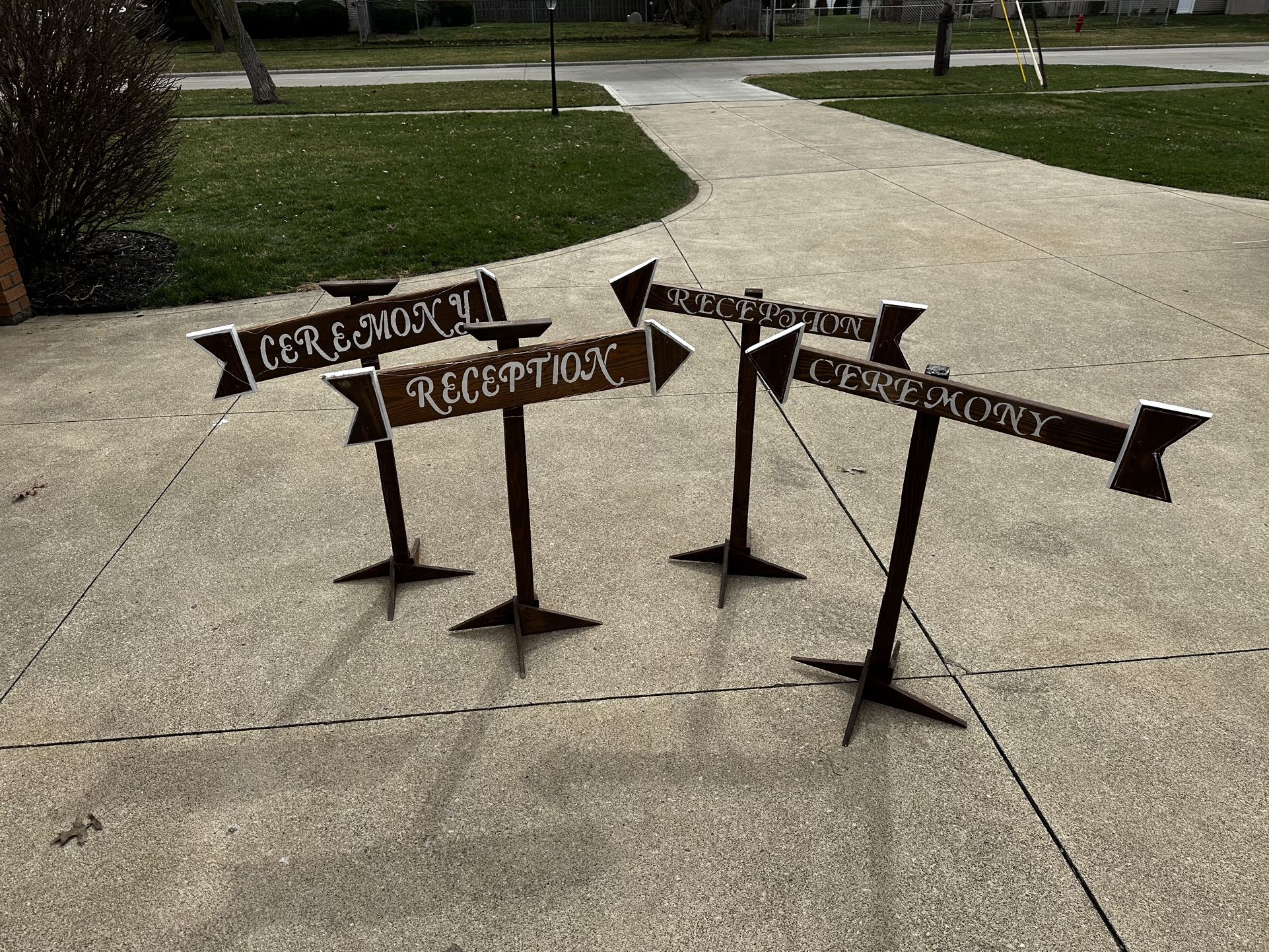 Wood Wedding Direction Signs Handmade