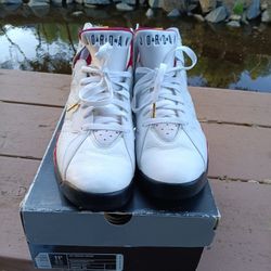Air Jordan 7 Retro Size 11.5 White, Black Cardinal Red