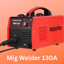 Display4top MIG Welder, 130A Portable Welding Machine, Flux Core Wire Welder, MIG 130 Automatic Feed Welding Equipment with Mask - 110V