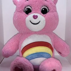 Care Bears Unlock the Magic Pink Rainbow Cheer Bear 14”  Plush 2020