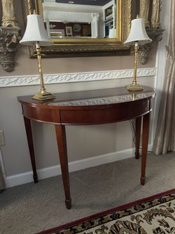 Demilune/half moon accent table