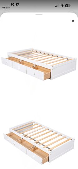 Twin bed frame and mattress