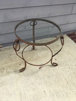 Rustic iron table plant stand