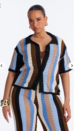 Fashion Nova. Crochet Wide Leg Pant Set