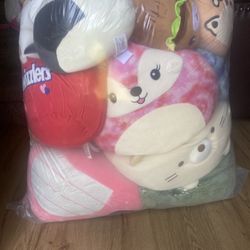 19 stuffed animals, large, medium, small, full bag for $50