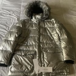 Calvin Klein Mens Winter Parka Coat Size XL Silver