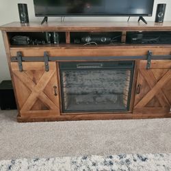 Farmhouse 66" Fireplace & Heater TV Stand
