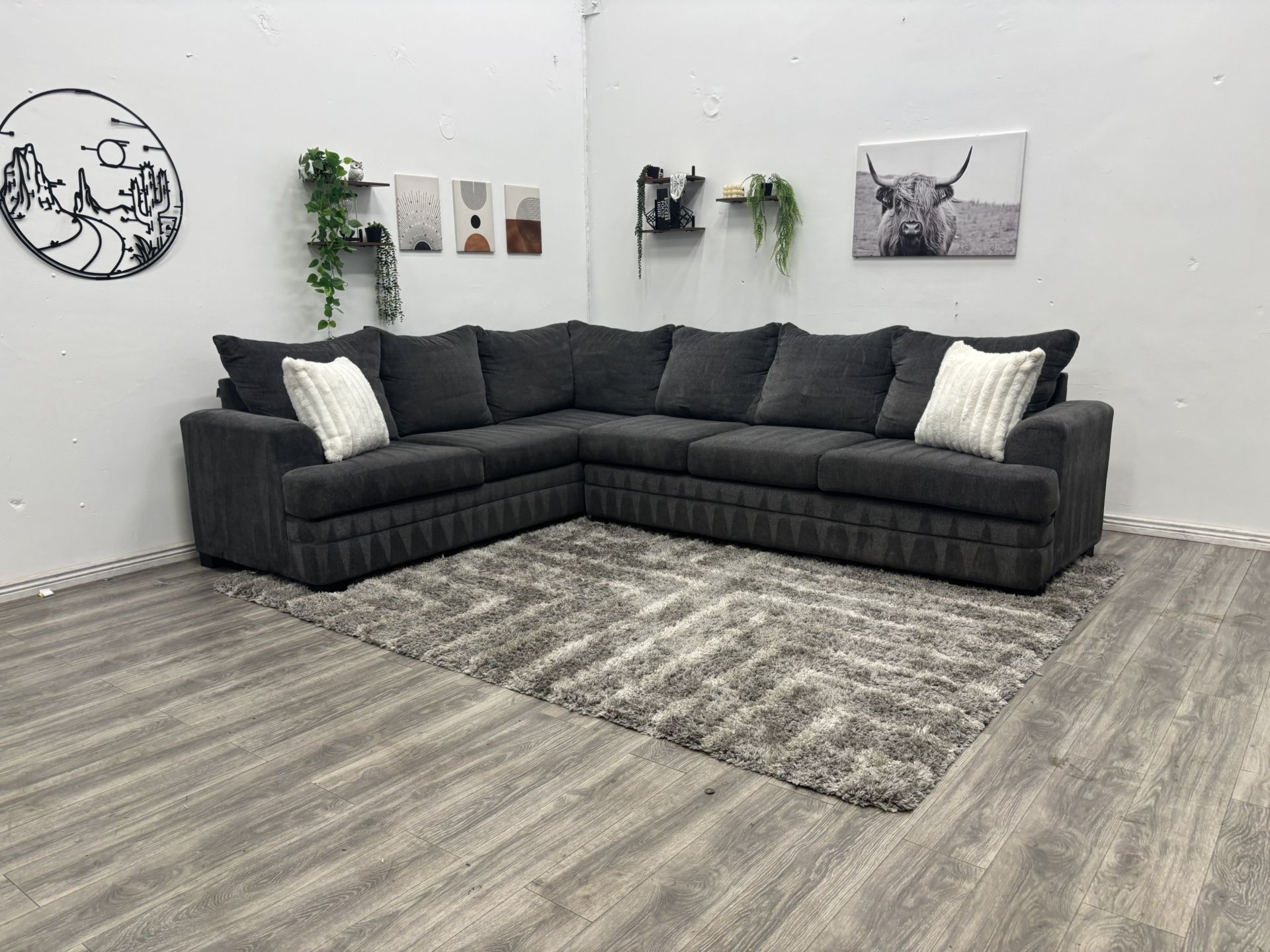 Grey Sectional Couch - Free Delivery