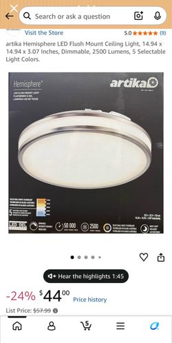 Artika Hemisphere 15" Integrated LED Flush Mount Ceiling Light - Brand New Box