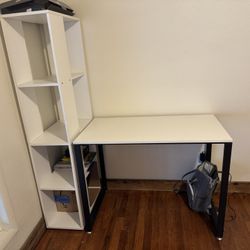White Desk and Shelf