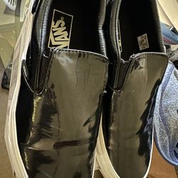 Vans Slip On Patent Leather Black Shoes