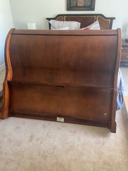 Full size solid wood bed frame