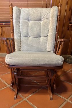 Wood Glider Rocking Chair with Cushions