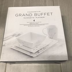 Charter Club Grand Buffet Platinum Place Settings Brand New Unopened In Boxes