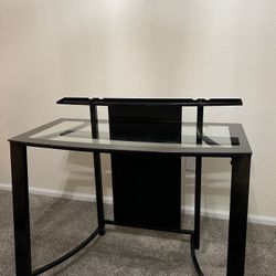 Glass And Black Metal Desk 