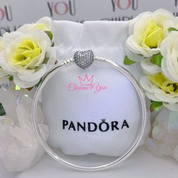 Pandora style bracelet !! 925 sterling silver. Bracelet size: 7.9"in. 20cm.