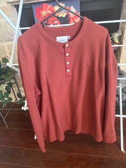 Men's Goodfellow Rust Henley Sweater - Size Large