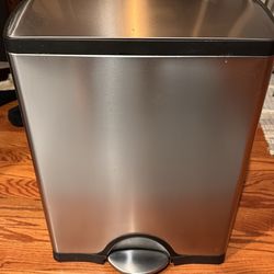 Simply Human Stainless Steel two in one recycling and garbage can.