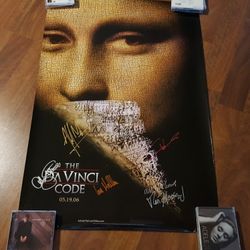 Tom Hanks and cast Signed Autographed Da Vinci Code Photo Movie Poster two-sided poster one side signed with COA
SIGNED MOVIE POSTER-The Da Vinci Code