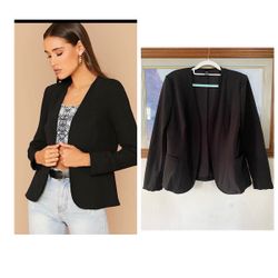 Open Front solid Blazer
