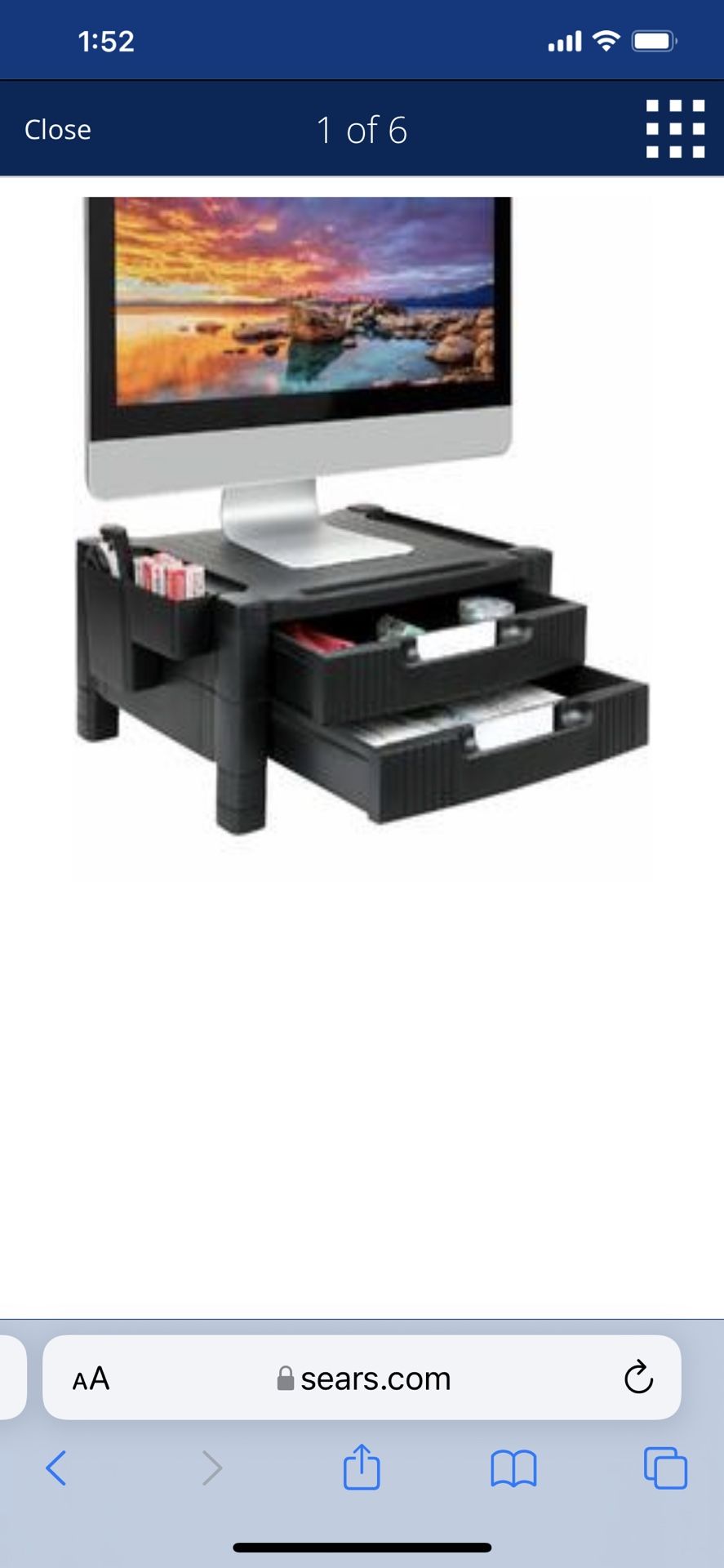 HUANUO Monitor Stand Riser with 2 Drawers - Adjustable Monitor for Computer, Laptop, Printer with Organizer Drawer, Office Supply-