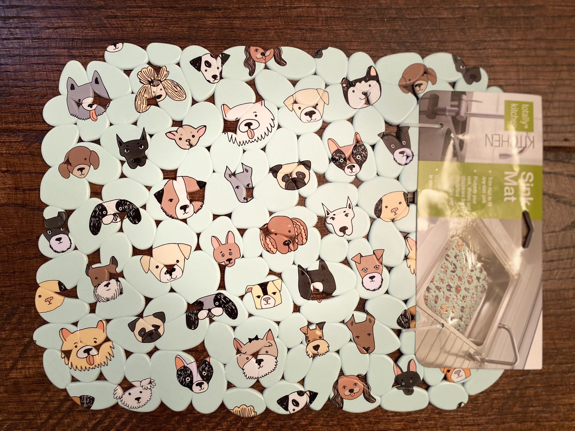 Dog Themed Sink Mat By Totally Kitchen, Various Breeds Of Dogs Faces 🐶