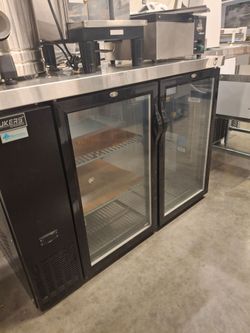 50" Glass door back bar