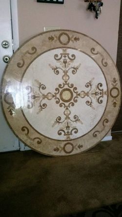 Marble And Travertine Water jet Cut Medallion Polished 48" Diameter