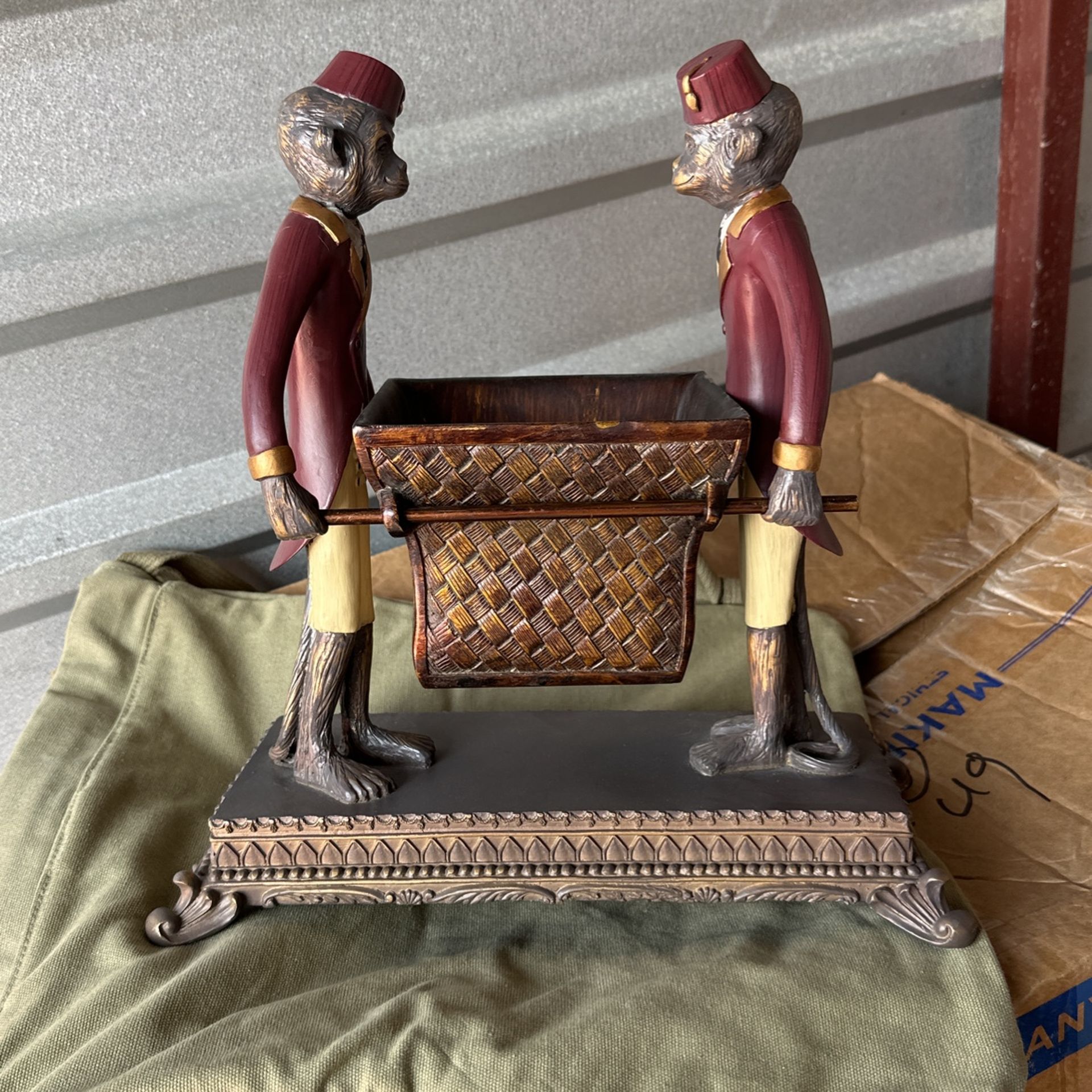 Egyptian Monkeys carrying basket Statue