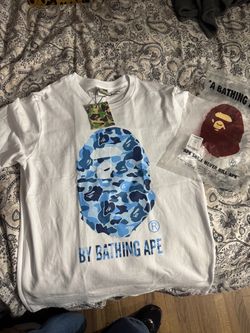 White light blue Camo Bape shirt