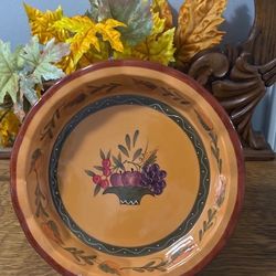 The Marketplace Bakeware Handpainted Floral Ruffled 10” Pie Dish 