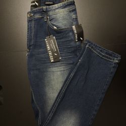 New - Men’s Stone Falcon Athletic Fit Size 34 X 32 Blue Denim Jeans 