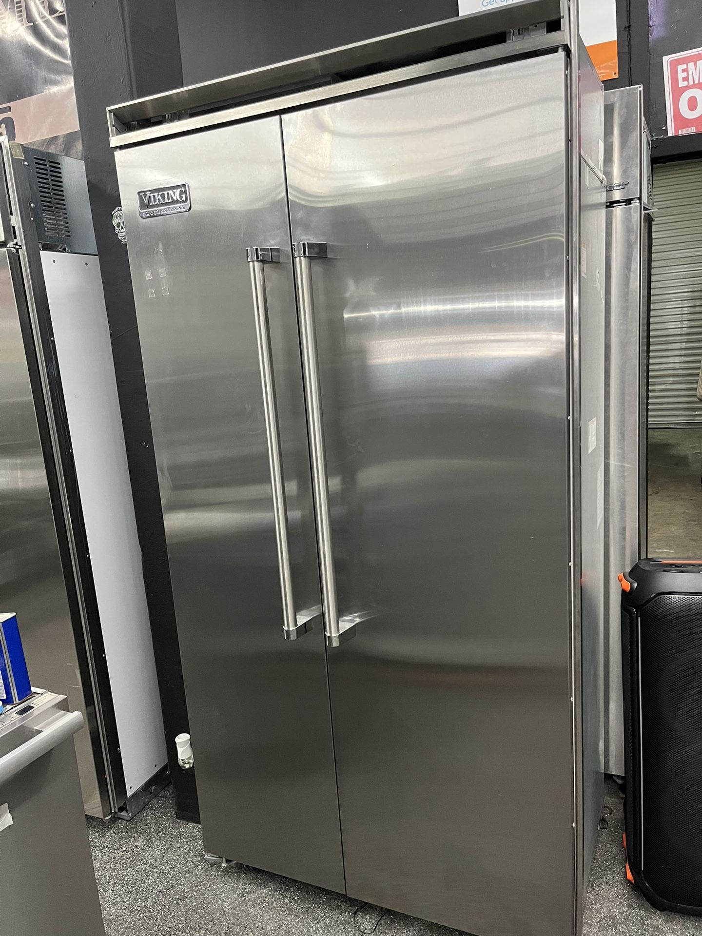 Stainless Steel Viking Professional Built In 42” Refrigerator Counter Depth