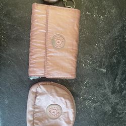 Rose Gold Kipling wallet & coin pouch