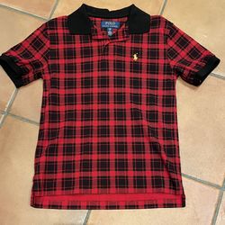 Polo Ralph Lauren Black And Red Boys Holiday Shirt Size 8 