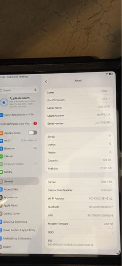 Apple iPad A16 128GB Wi-Fi + Cellular
