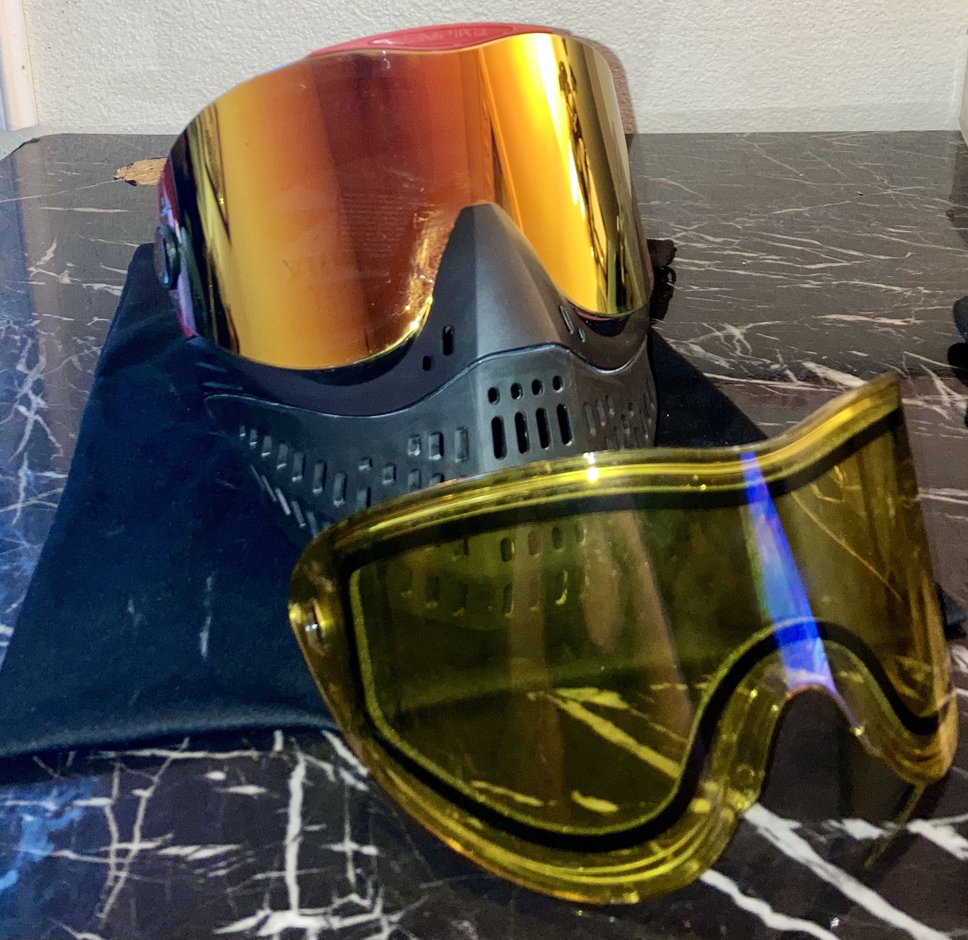 Empire Vents Paintball Mask – Dual Lens + Extra Ear Pads & Carry Bag