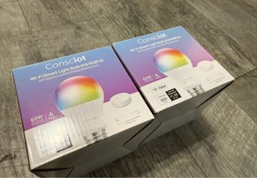 Consciót WiFi Smart Light Bulbs A19 RGB ā 8 Pack ā NEW