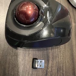 Kensington® Orbit Wireless Mobile Trackball, Graphite/Ruby Red, KD6704 