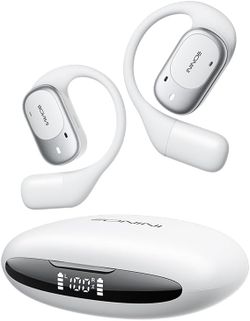 Open Ear Headphones Wireless Bluetooth 5.3 Earbuds, 40H Playtime with Digital Display, HiFi Stereo, ENC Clear Calls, Lightweight & IPX5 Waterproof Spo