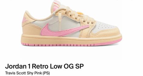 JORDAN 1 TRAVIS SCOTT (SHY PINK)  PS